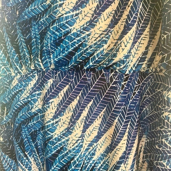 LONDON Times-NWT 14 maxi dress tall.  Pretty  blues/palm leaf pattern! New w/tag - Picture 9 of 16